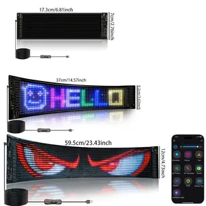 AI voice-controlled LED display screen, smart APP-controlled digital display screen, car rear window sign, can be used for shop signs, scrolling text and graphic displays, flexible display screen with "evil eye" effect, programmable LED display screen.