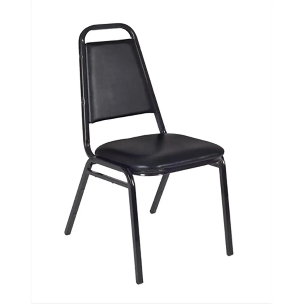Regency 8029BK Traditional Upholstered Indoor Restaurant Dining Chair - Black Vinyl, Micro-Padded, Stackable for Easy Storage Furniture, Dining Chairs