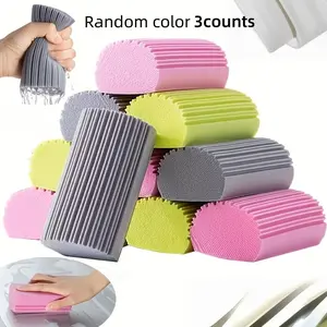 3counts Magic Dust Cleaning Sponge, Pva Sponge, High Density Sponge, Sponges scrubbers, Ideal for Window Sills, Glass Baseboards, Vent Grilles, Railing Cleaners, Family Use, multi-functional sponge, water-absorbing cleaning mat, busy households