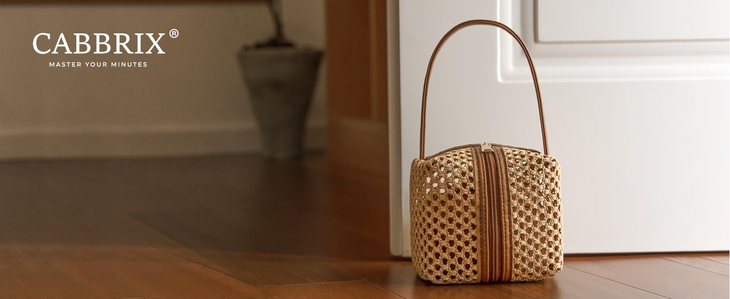 Cabbrix Decorative Door Stoppers for Standard Interior Doors - Cute Rope Knot Design, Weighted Doorstop for Home & School, Beige