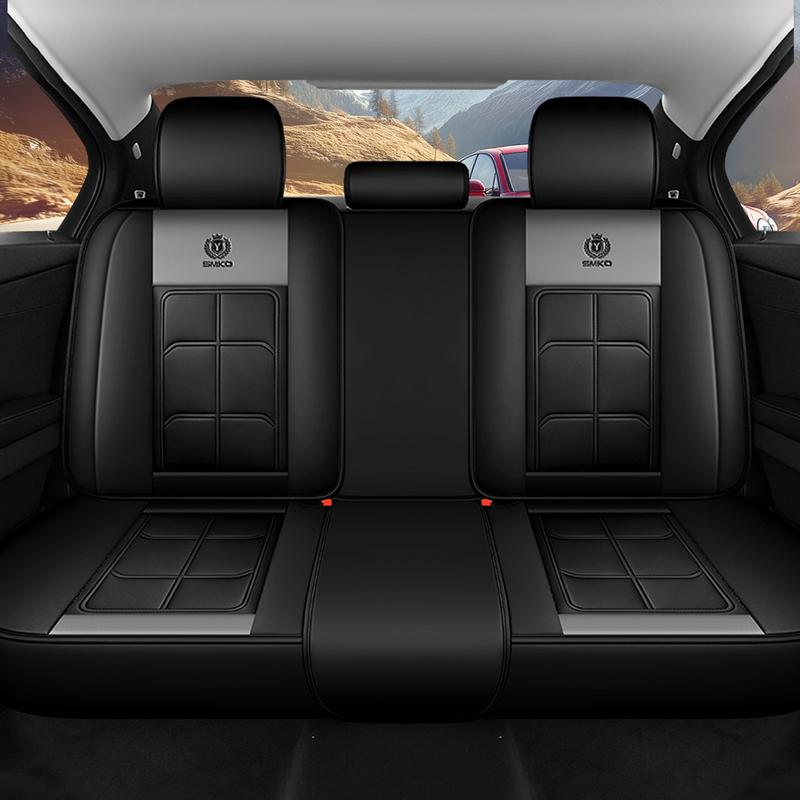 Enhance Comfort 5 Seat Car Seat Covers PU Leather Waterproof Wear Resistant Fully Wrap Around All Five Seats Interior Protection Scratch Resistant Durable All Seasons