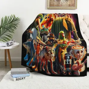 Soft Fleece Flannel Blanket Italian Brainrot Blanket Cozy and Warm Throw Blanket for Sofa, Bed, Camping