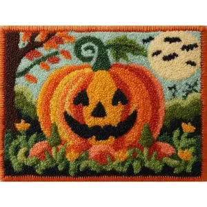 latch hook kits for adults, DIY Handmade Carpet Crochet Needlework Mat Knotted Cushion Tapestry, Colorful Pattern Pre-Printed, Embroidery Kits Valentine's Day gift Birthday gift Decoration Festival Gift 20.47in*14.96in 52cmx38cm