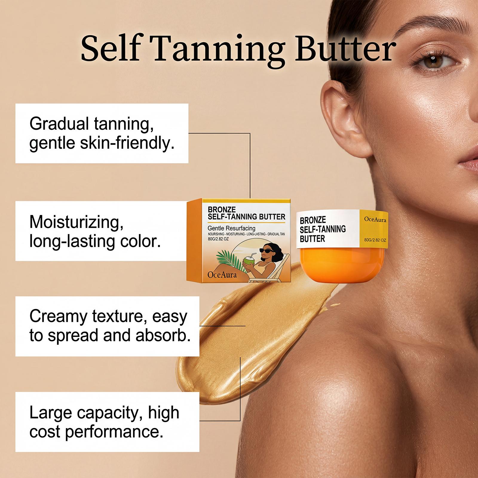 Bronze Gradual Tanning Butter – Hydrating Self-Tanning Butter for Body – No Orange Tones – 6.7 fl oz (150ml)