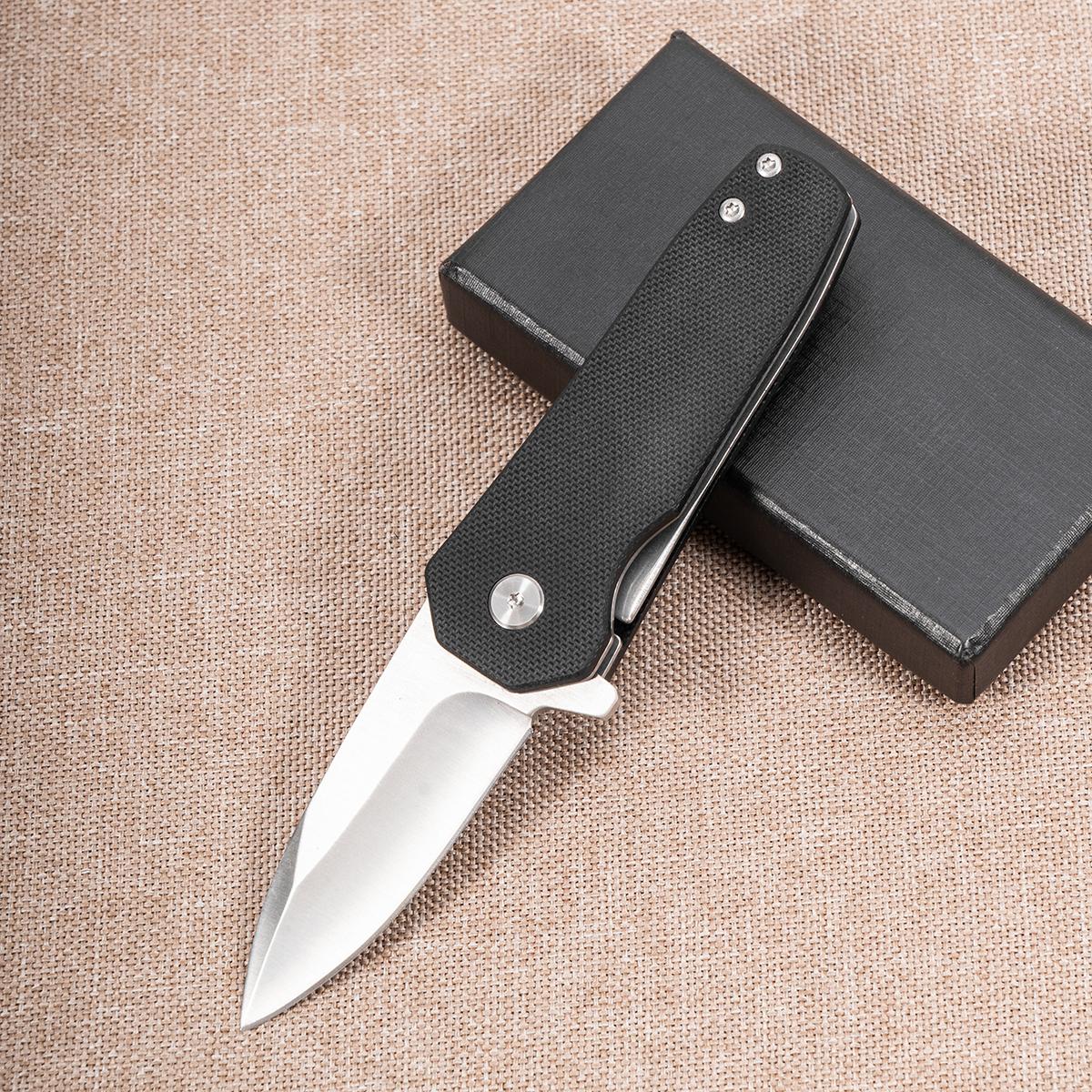 Portable Camping Hiking Folding Knife with Clip,G10 Handle Folding Pocket Knife, EDC Outdoor Tool for Camping Hiking Adventures