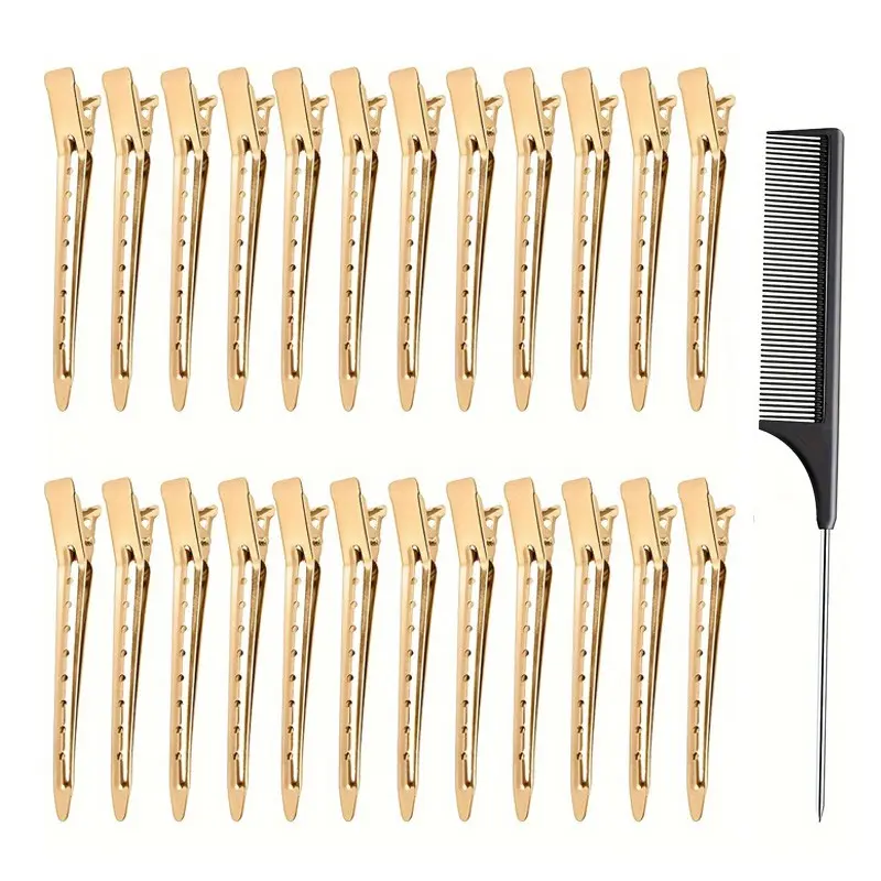 24 Metal Hair Clips Set with 1 Comb, Spring Clip, Durable Styling Accessories & Hair Decor for Women & Girls, Perfect for Daily Use and Special Occasions