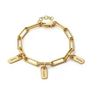 Paper Clip Bracelet with charms