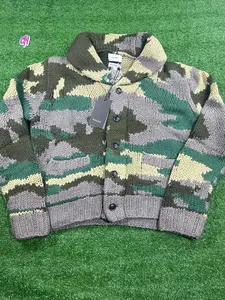 Rhude Heavyweight Knit Men's Camo Cardigan - Size Small