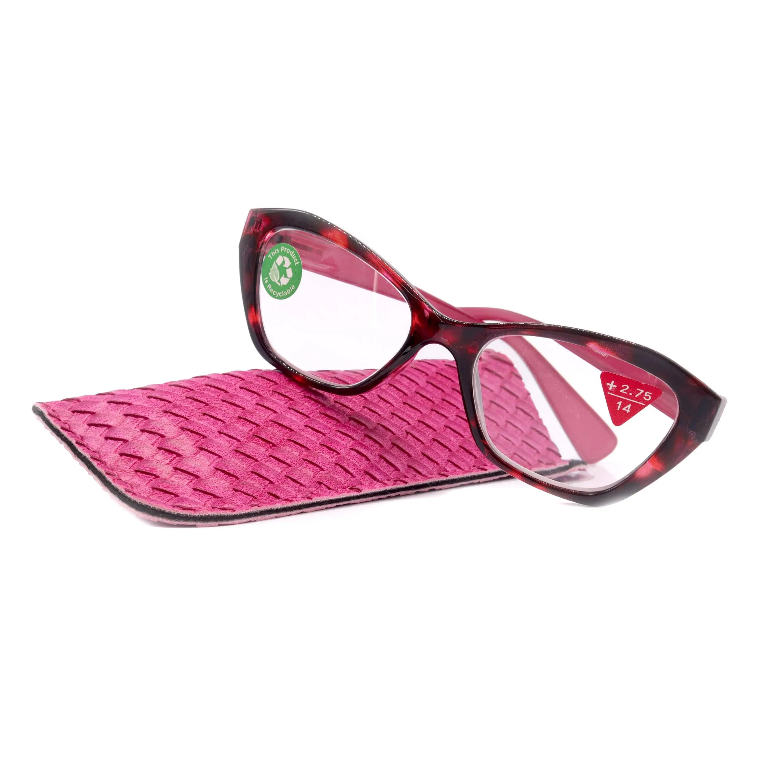 Jane, (Premium) Reading Glasses, High End Readers +1.25..+3 Magnifying Glasses (Pink, Tortoise Shell) Cat Eye  NY Fifth Avenue Lightweight Unisex
