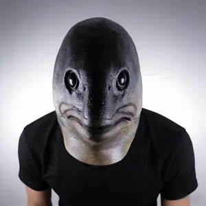 This fun full-head latex fish mask features realistic, detailed fish skin texture, exaggerated round black eyes, and a wrinkled fish mouth covered in wrinkles. It’s perfect for Halloween animal cosplay, fun parties, short video shooting, and outdoor famil