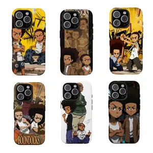 Boondocks Riley Cartoon Phone Case, Glossy Finish Tough Shockproof Wear-Resistant Protective Cover, Compatible with iPhone 11-16, Cool Gift for Easter Christmas Halloween Birthday