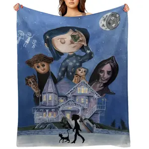 Coraline Soft Plush Blanket,Flannel Blanket Throw Blanket for Living Room Bedroom Bed Sofa Picnic kidsD910-318