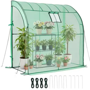 【Summervibes】VEVOR Walk-in Green House, 78 x 39.4 x 78.7 in, Greenhouse with Shelves, High Strength PE Cover with Zipper Door and Steel Frame, Assembly in Minutes, Suitable for Planting and Storage