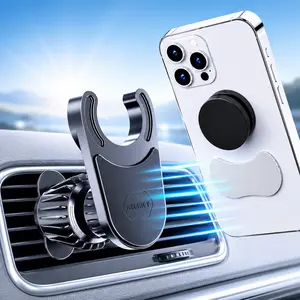 MCCHJoy 2X-Hold Magnetic Socket Car Mount - Stable, No-Spin Car Vent Phone Mount Compatible with PopSockets for Car - Fits All Phones All Sockets - AC Vent Clip