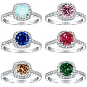 A large gemstone ring set with opal, emerald, ruby, garnet, sapphire, topaz, and crystal colored stones, crafted from s925 sterling silver, suitable for gifting, holidays, balls, and parties