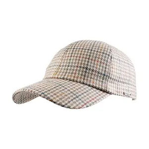 Wigens Statesman Baseball Wool Check Fitted Baseball Cap