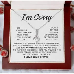 For Her Apology Gifts for Her I Love U Im Sorry Forgive Me Gifts for Her Necklace with Message Card and Luxury Gift Box Luxury Box