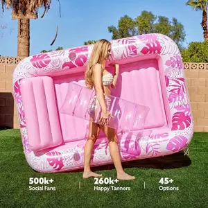 Mother's Day Gift Sunbathing Pool Lounger Float Pad, 70"x46"/85"x57" Swimming Pool Buoyancy, Adult Pillow Included, 4-In-1 Solar Bath Raft Flotation Board