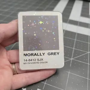 Appalachian Artisans Magnetic Collapsible Grip Stand for Kindle iPad iPhone Galaxy Smartphones | Morally Grey Color Chart Transparent Cellphone Wireless Charging Bracket Aluminium