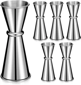 6 count Jigger for Bartending Double   Jigger 2 oz 1 oz Stainless Steel Shot Glass Measuring Cup for Home Bar Drink Kitchen Bartender Tools