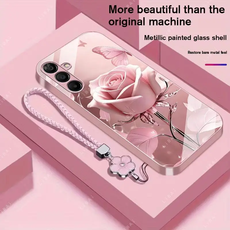 Suitable for [Galaxy A15] high-end phone case，a beautiful four-leaf clover lanyard is included,exquisite and high-end design,a variety of colors are available for you to choose from YM99
