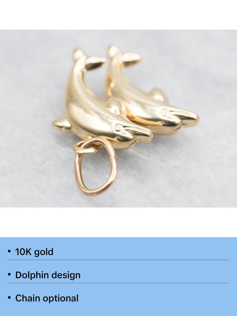 Jumping Double Dolphin Pendant