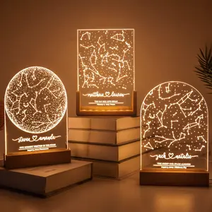 Custom Star Map Night Light, Anniversary Star Map by Date, The Night We Met Constellation, Personalized with Your Names and Location