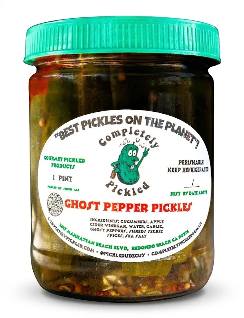 COMPLETELY PICKLED Ghost Pepper Pickles – Cucumber with Ghost Pepper, Garlic, Apple Cider Vinegar, Sea Salt & Secret Spices