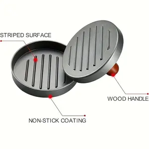 Stuffed Meat Patty Maker Mold, Premium Aluminum Alloy Construction with Non-Stick Handle, Kitchen Utensil for Forming Hamburger Patties