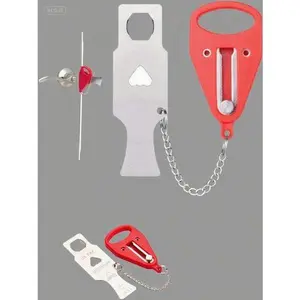 Portable Door Lock for Enhanced Security - Durable 1-Piece Latch for Homes, Apartments & Travel - No Installation Needed, Reusable Lock for Interior Doors - Easy to Use, Lightweight Design for On-the-Go Protection