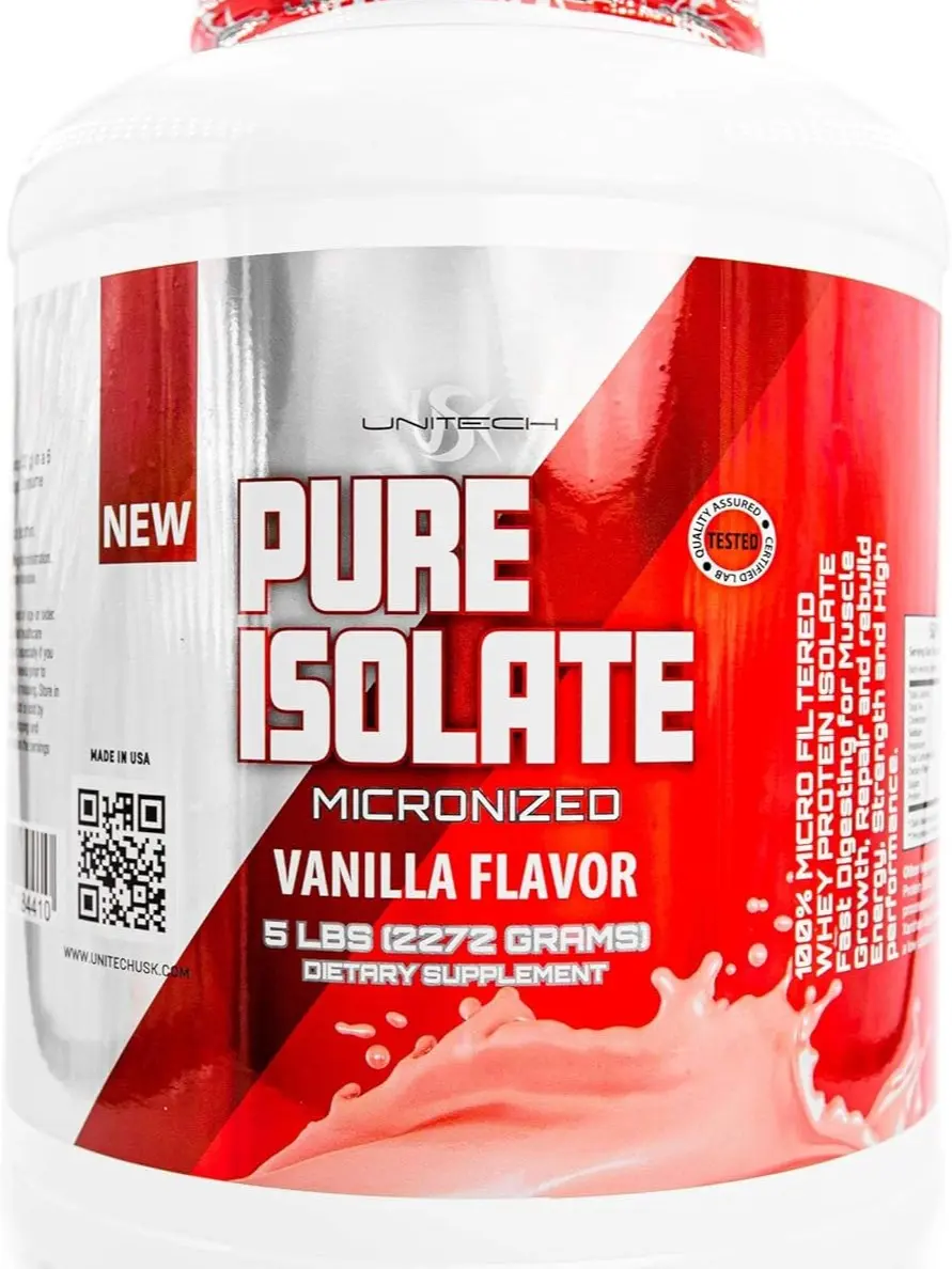 USK Pure Isolate Protein Powder – Whey Protein Isolate, Vanilla Flavor, Muscle Growth, Repair and Rebuild Energy