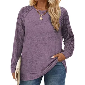 Plus Size Sweatshirts for Women Casual Cute Raglan Long Sleeve Pullover Tops Oversized Fashion Crewneck Shirts RPS2163