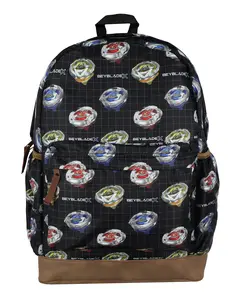 BeybladeX Backpack Allover Beyblade Spinner Grid Design 16" Bag with Adjustable Straps