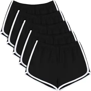 5 Packs Soft Comfy Booty Cotton Workout Pants Breathable Lounge Dolphin Shorts Cycling Hiking Pants for Women