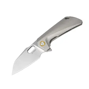Kizer Takahe S35VN Titanium Handle Gold Pivot Collar Camping Outdoor EDC Ki3701A1 outdoorfun