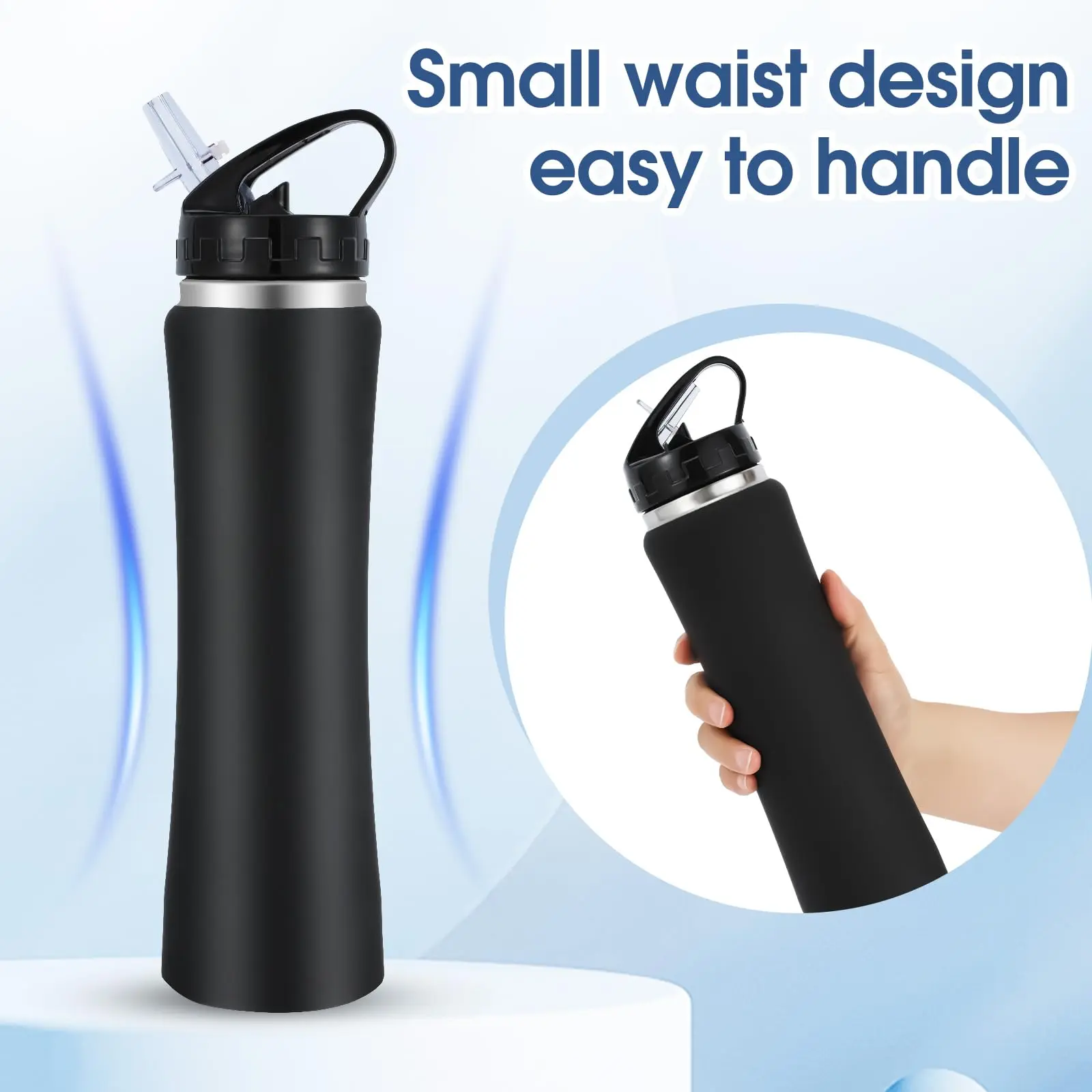 Minimalist Design 20OZ Vacuum Insulated Flask Water Bottle Tumbler with Straw & Lid, Insulated Travel Tumbler, Stainless Steel Thermos, Reusable Leak-Proof Design, Ideal for Sports, Outdoor Activities, Perfect Gift for Friend, Family