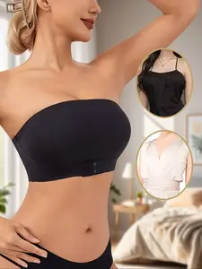 Women's Strapless Bra with Anti-Slip Silicone Padding, Tube Top Style No Underwire Bra, Comfortable and Stylish Everyday Wear