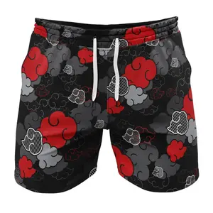 Black Aloha Red Cloud Akatsuki Gym Short, Fan Gift