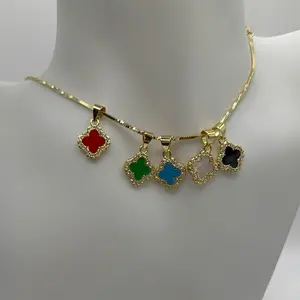 Pendant Necklace with Gold Chain and Vibrant Charms for Stylish Accessory