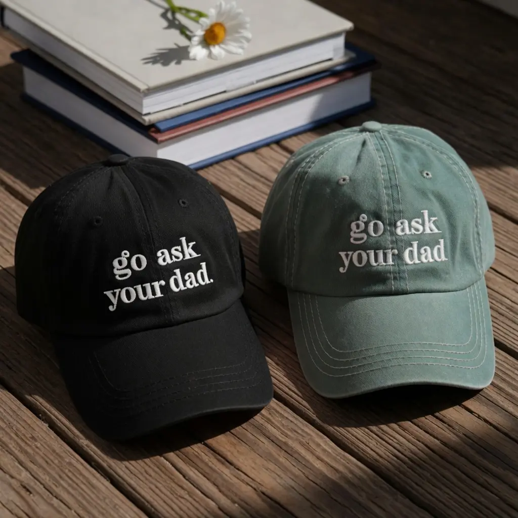 Go Ask Your Dad Embroidered Vintage Dad Hat – Funny Adjustable Baseball Cap for Men & Women Casual Streetwear