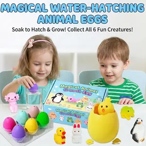6 Pack Magic Water Incubator Eggs, Kids Bathroom Fun Toy, Expands 6 Times, Hidden Small Toys, Perfect Birthday Gift, Party Favors, Unisex