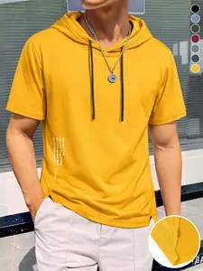 Men’s couple sports T-shirt/top featuring a letter graphic and side slit design; basketball-themed motivational print; breathable running and gym shirt