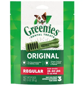 Greenies Original Regular Natural Dog Dental Treats, 3 oz. Pack (3 Treats)