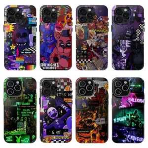 8 Styles FNaF 2 Phone Case, Bonnie Foxy Chica Freddy Horror Game Aesthetic Tough Protective Cover, Fan Gift, Compatible with iPhone 11-17 Pro Max/Plus and Samsung Galaxy S23-25