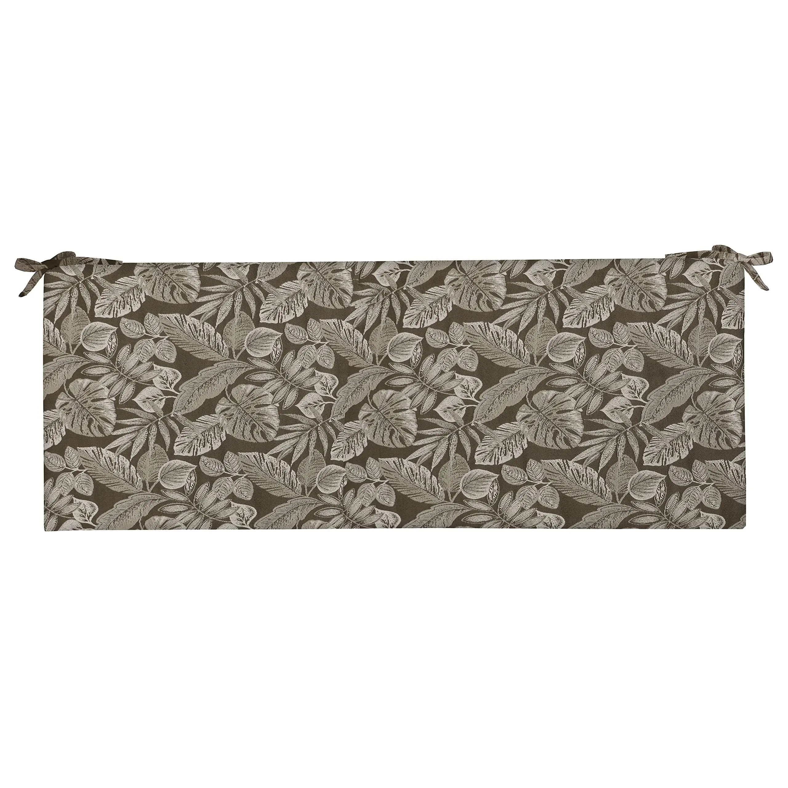 RSH Décor Foam Bench Cushion With Ties, Indoor Outdoor Use, 72” x 18” x 2", Casco Pewter