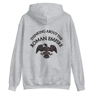 Aquila Rome Eagle Graphic Hoodie - Thinking About the Roman Empire Hooded Sweatshirt - Soft 50% Cotton & 50% Polyester - Athletic Mens Hoodies