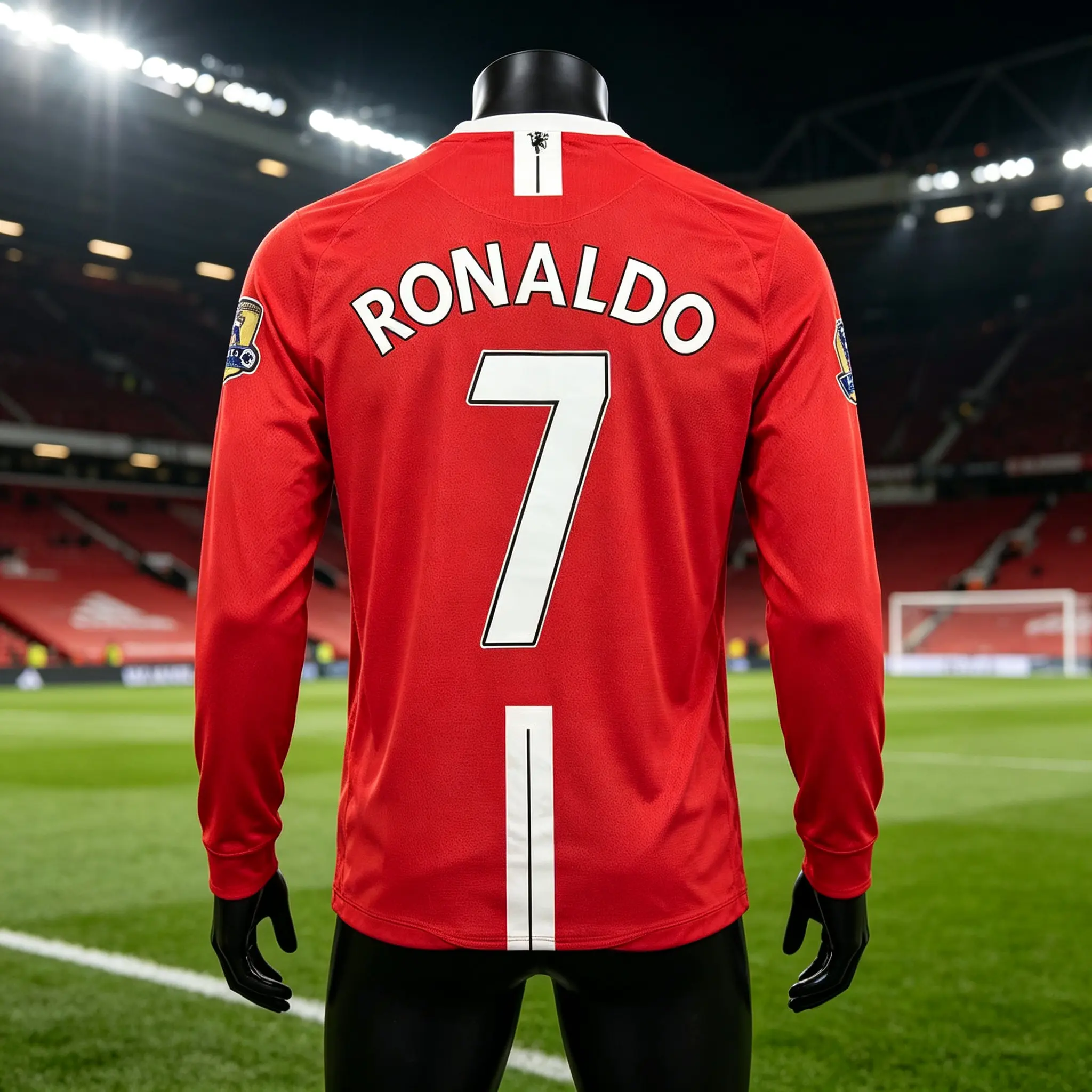 0708 Home Long Sleeve Red Soccer Jersey