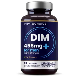 DIM for Men 350mg High Potency with BioPerine® & Broccoli Extract – 455mg Total Complex for Estrogen Balance & Hormone Optimization, Advanced DIM Supplement for Men, Clean Absorption Formula, 60 Caps