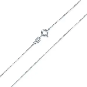 Basic Ultra Thin 1MM Gold Plated Silver Box Chain Necklace
