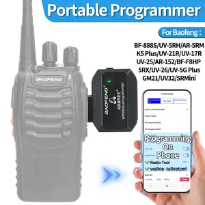 ABBREE Walkie Talkie Programmer, Radio Wireless Phone APP Fast Programming, Replace Programming Cable, Repeater List Import, Suitable for Most Wireless Radios